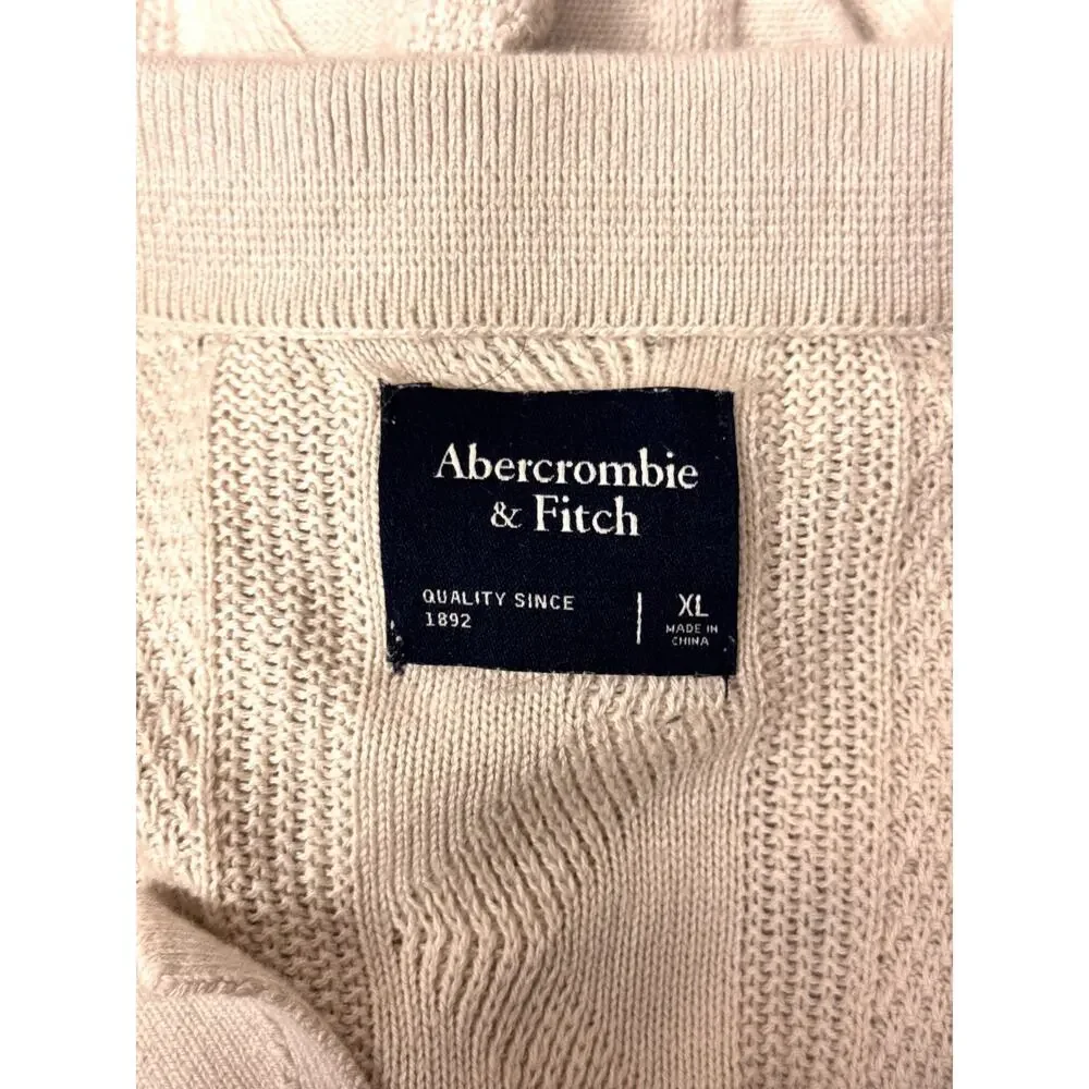 Abercrombie & Fitch Shirt XL Mens Zig Zag Knit Camp Collar Button Down_7